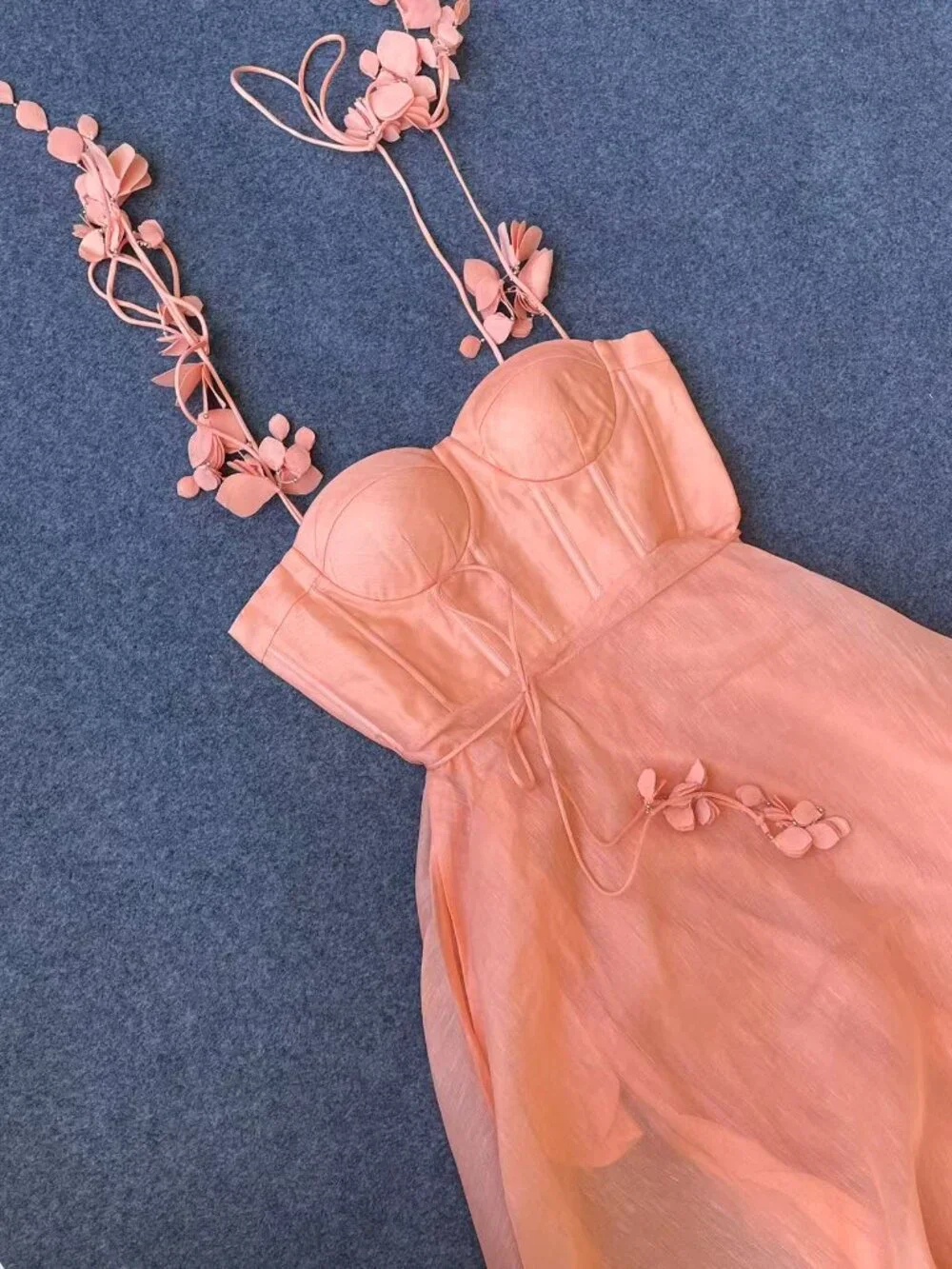 Zimmermann Pink Bustier Floral Strap Midi Dress Size 0 - Picture 6 of 9